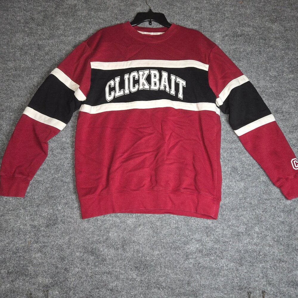 Fanjoy Clickbait Crew Neck Sweatshirt Men's Size Large Dark Red